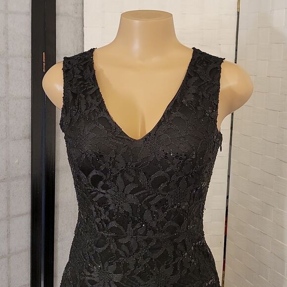 BRAND NEW ALEXA B NITES V-NECK SEQUIM EMBROIDERY MINI LACE DRESS - Picture 15 of 15